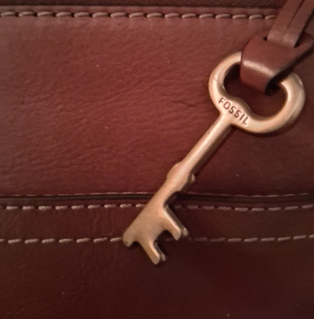 Emma by Fossil Classic Brown Leather Crossbody Purse 8x10 - Picture 4 of 8